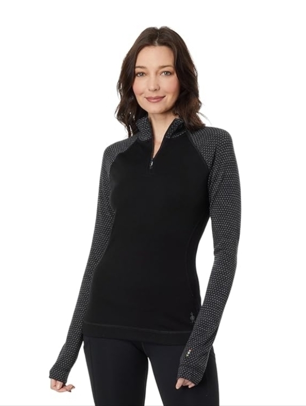 Smartwool Merino 250 Base Layer 1/4 Zip Sweater (Black Dot) Women's Medium